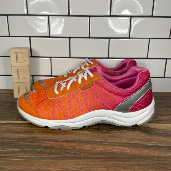 Vionic Alliance Lace Up Athletic Walking Sneakers Orange Pink Womens Size 6.5 - Picture 1 of 11
